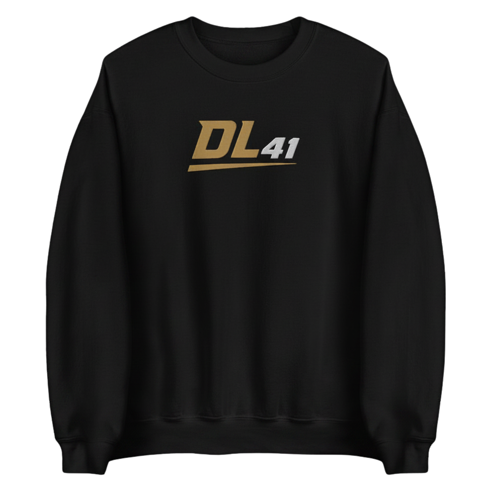 Black sweatshirt with 'DL41' logo on a white background