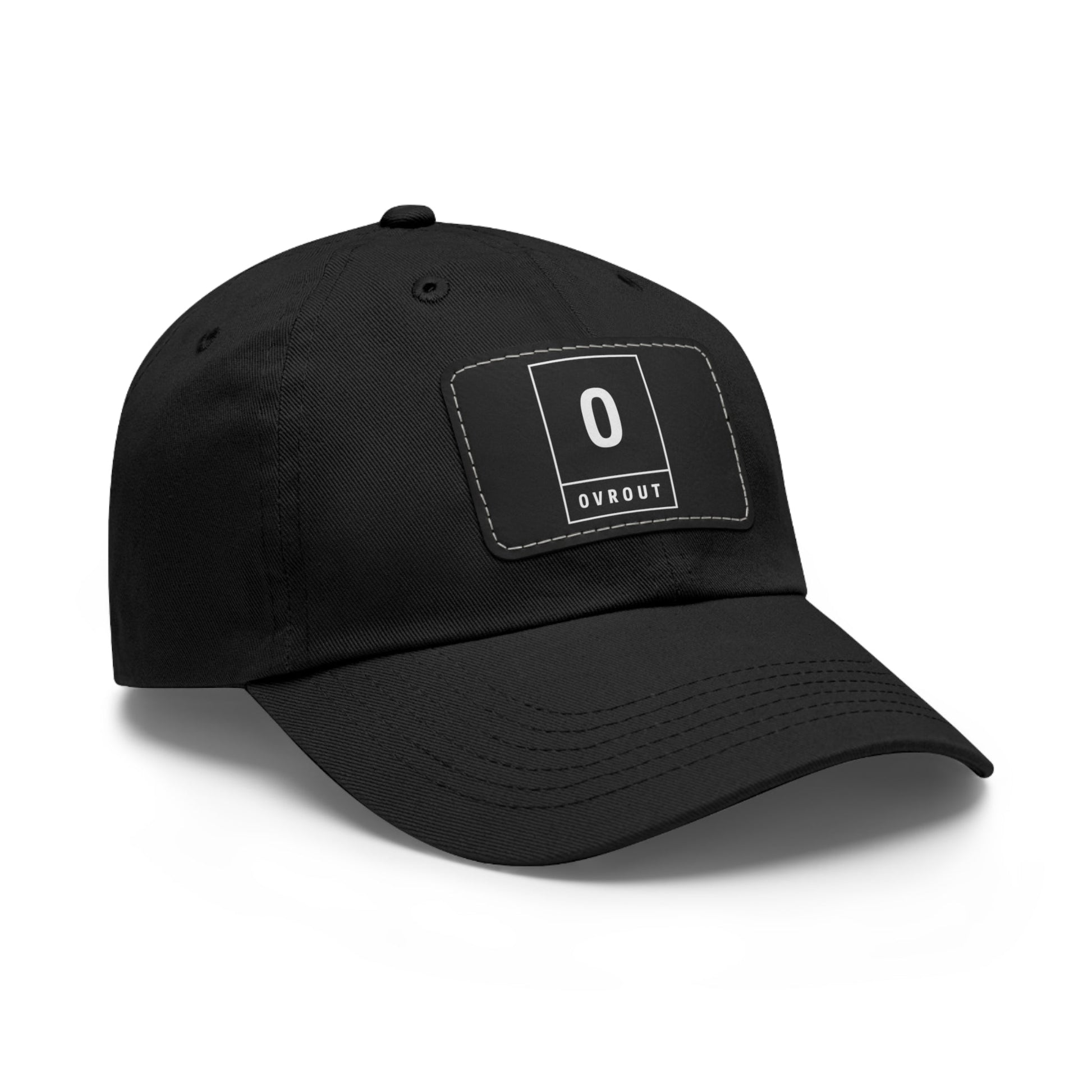 Black Leather Patch Dad Hat - OVR & OUT