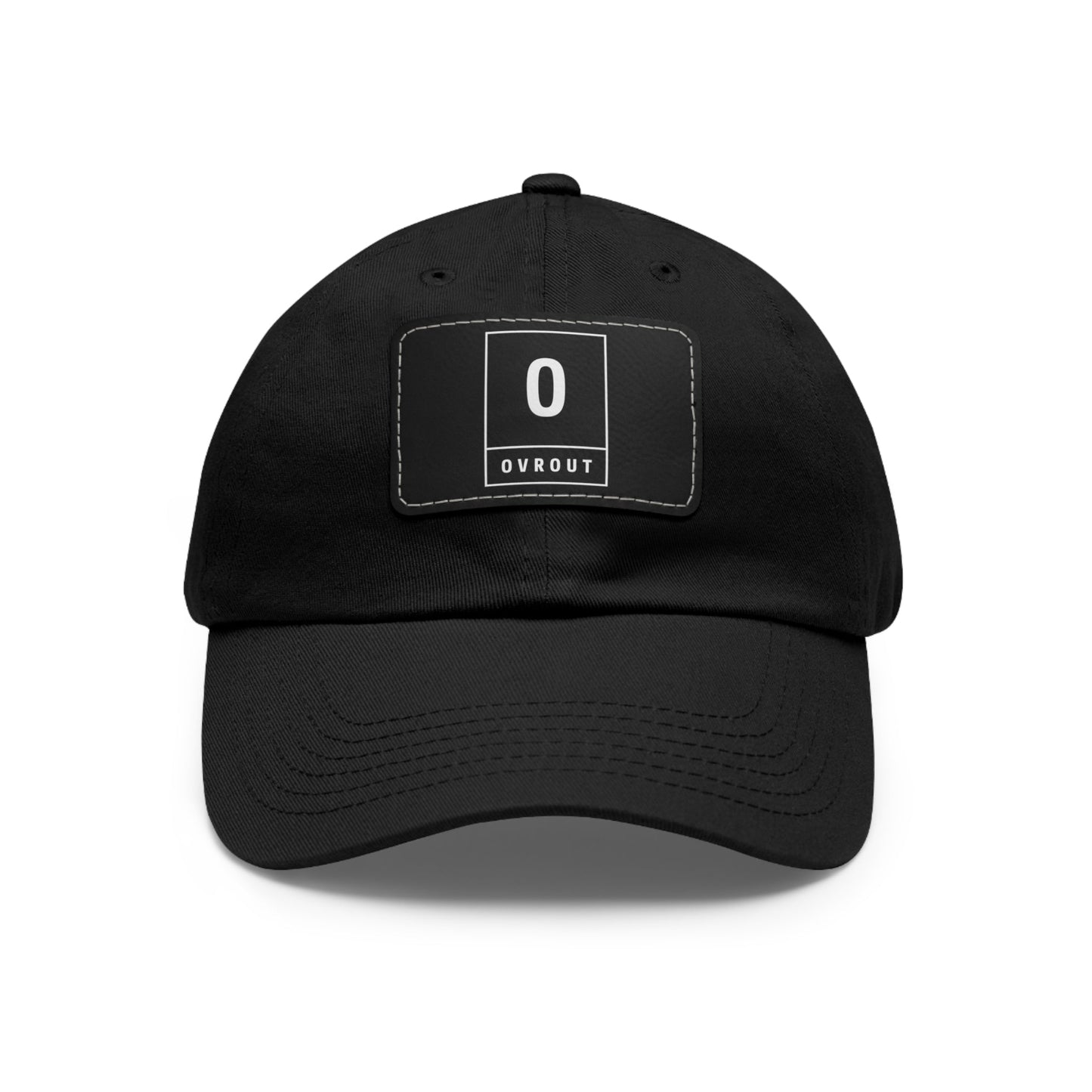 Black Leather Patch Dad Hat - OVR & OUT