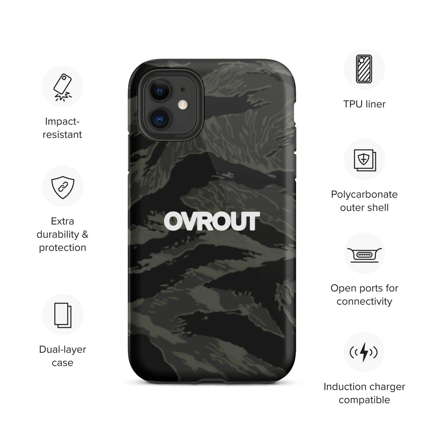 Black Tigerstripe iPhone case - OVR & OUT