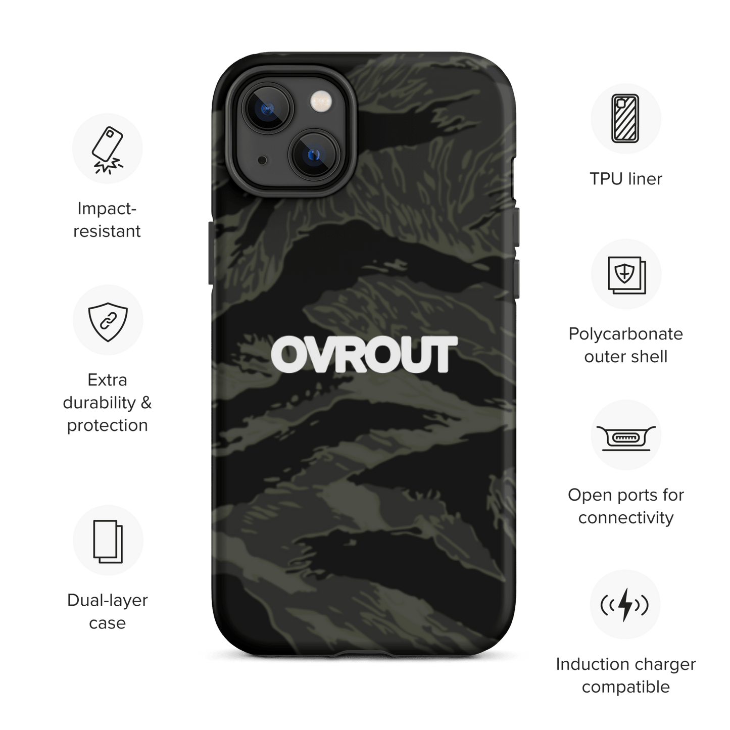 Black Tigerstripe iPhone case - OVR & OUT