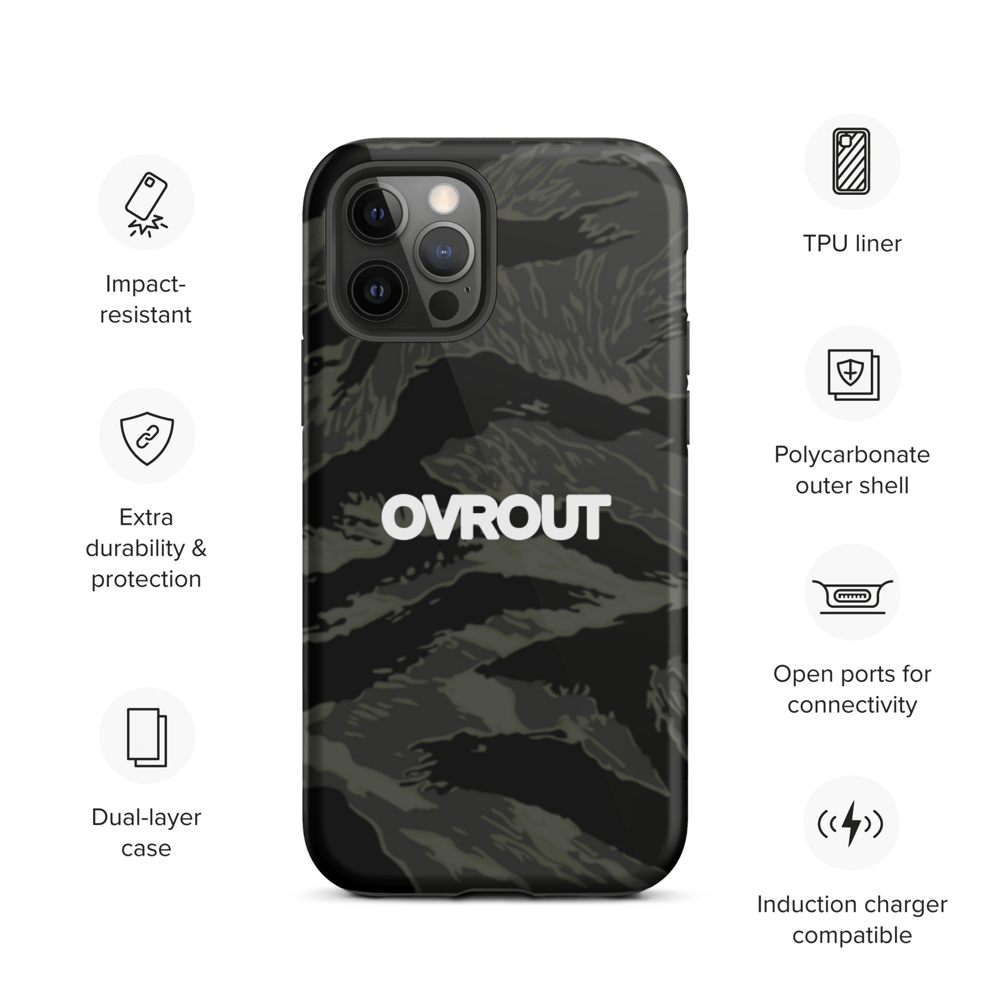 Black Tigerstripe iPhone case - OVR & OUT