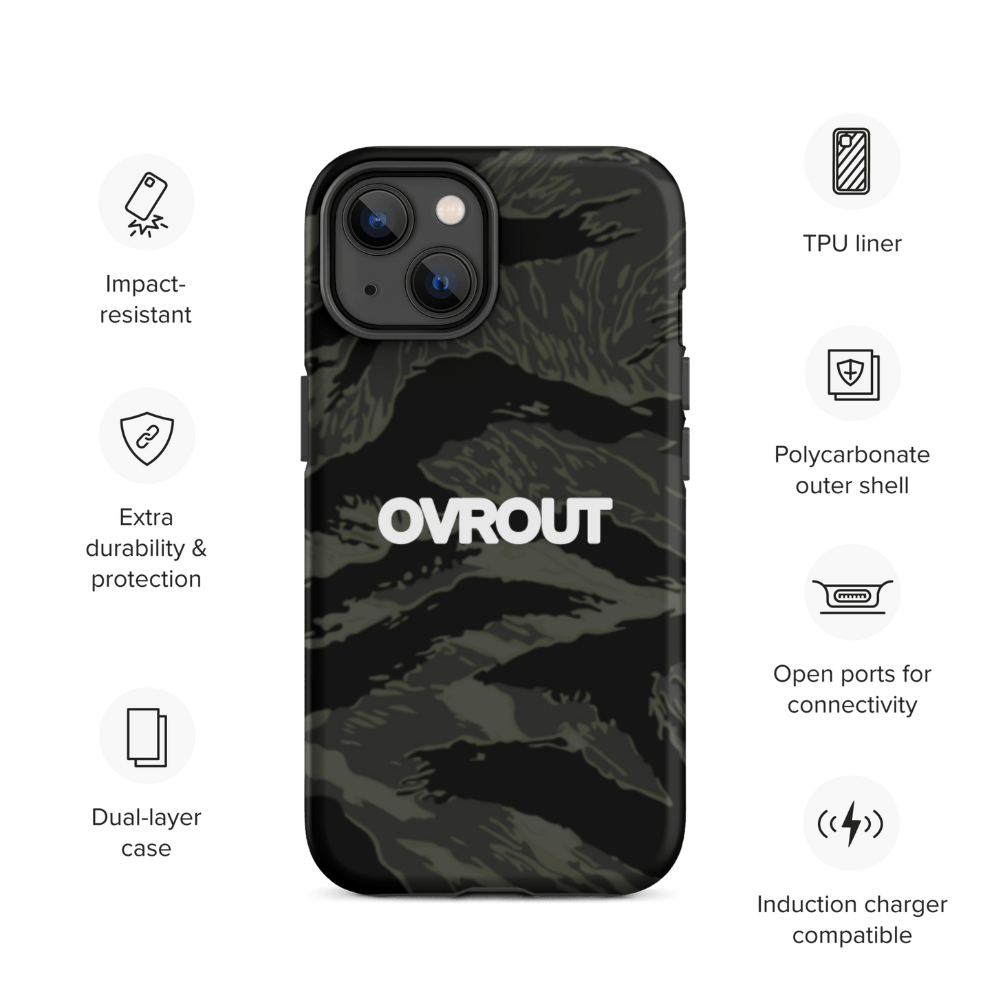 Black Tigerstripe iPhone case - OVR & OUT