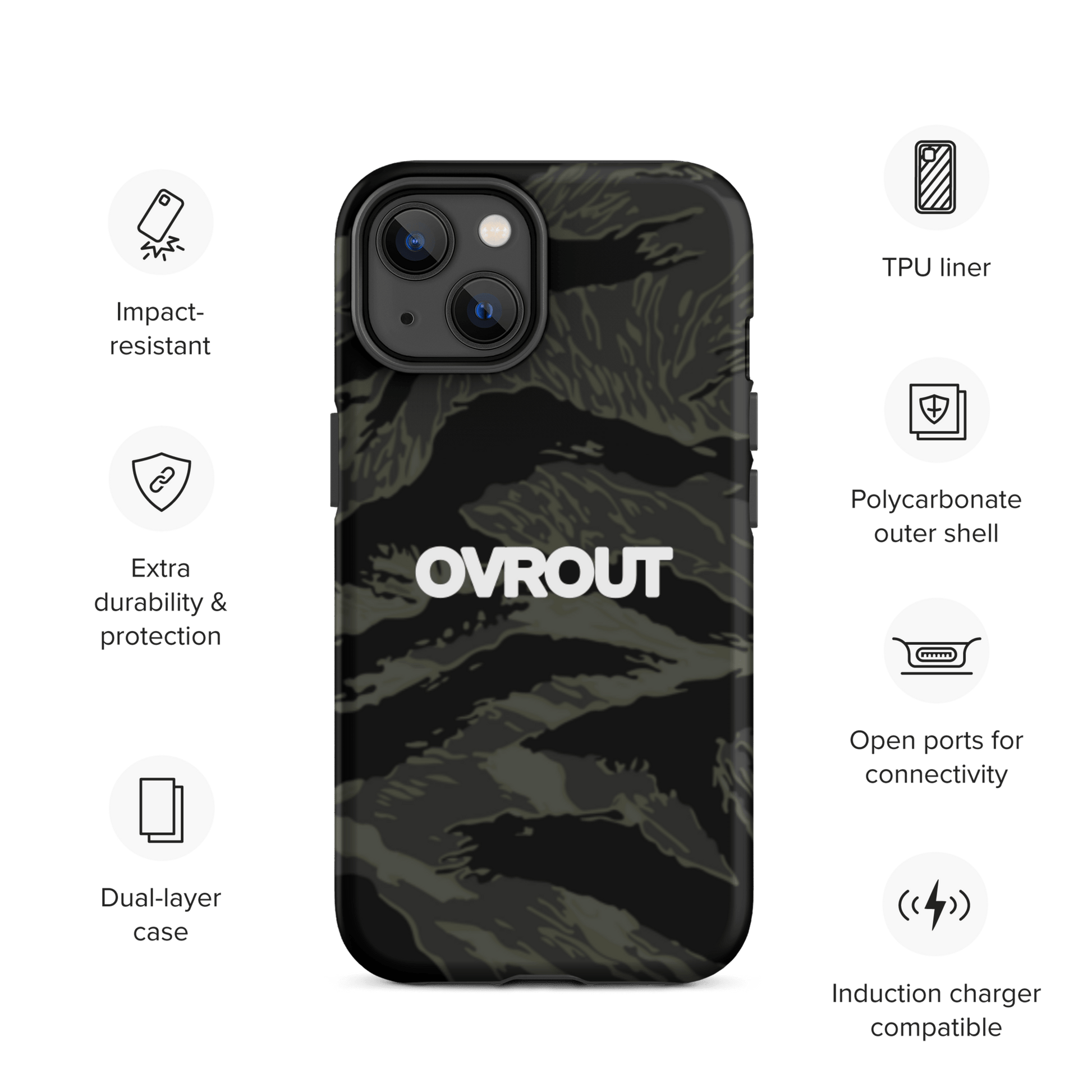 Black Tigerstripe iPhone case - OVR & OUT