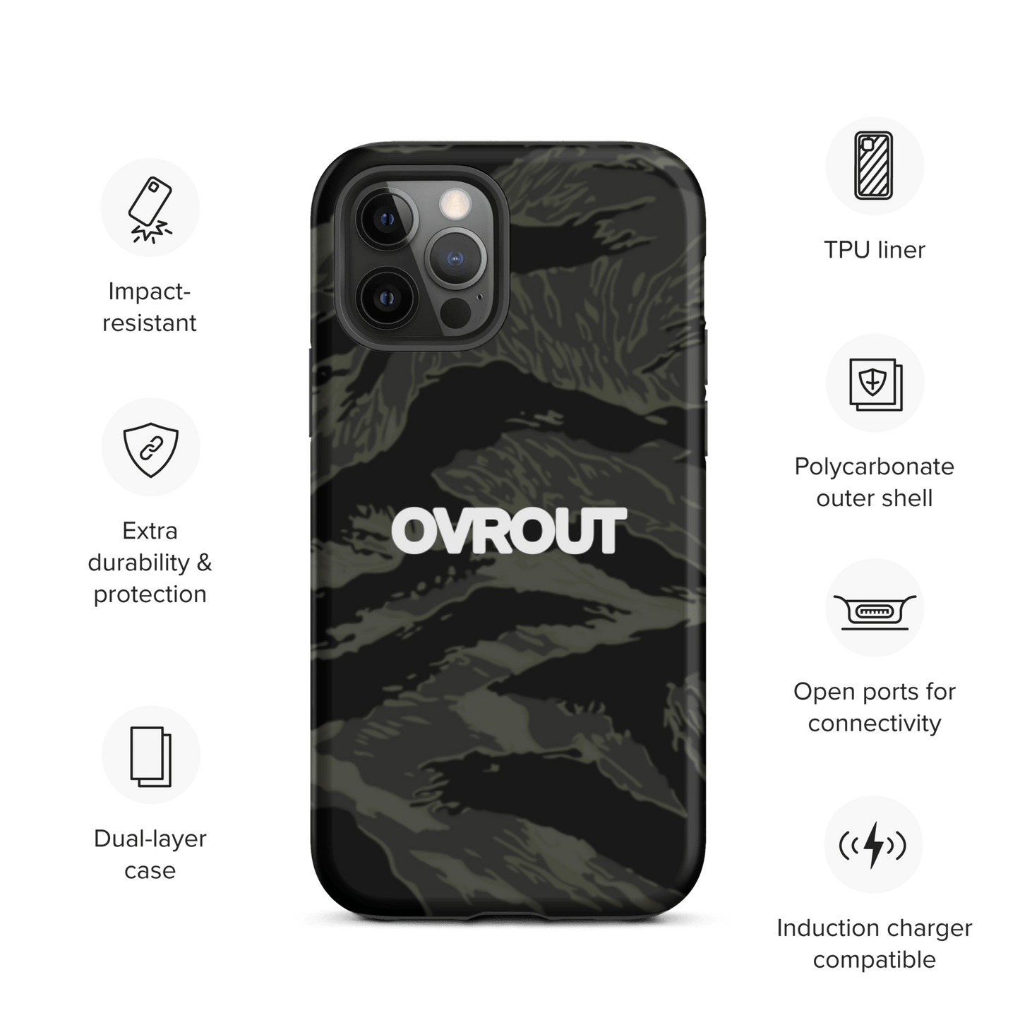 Black Tigerstripe iPhone case - OVR & OUT