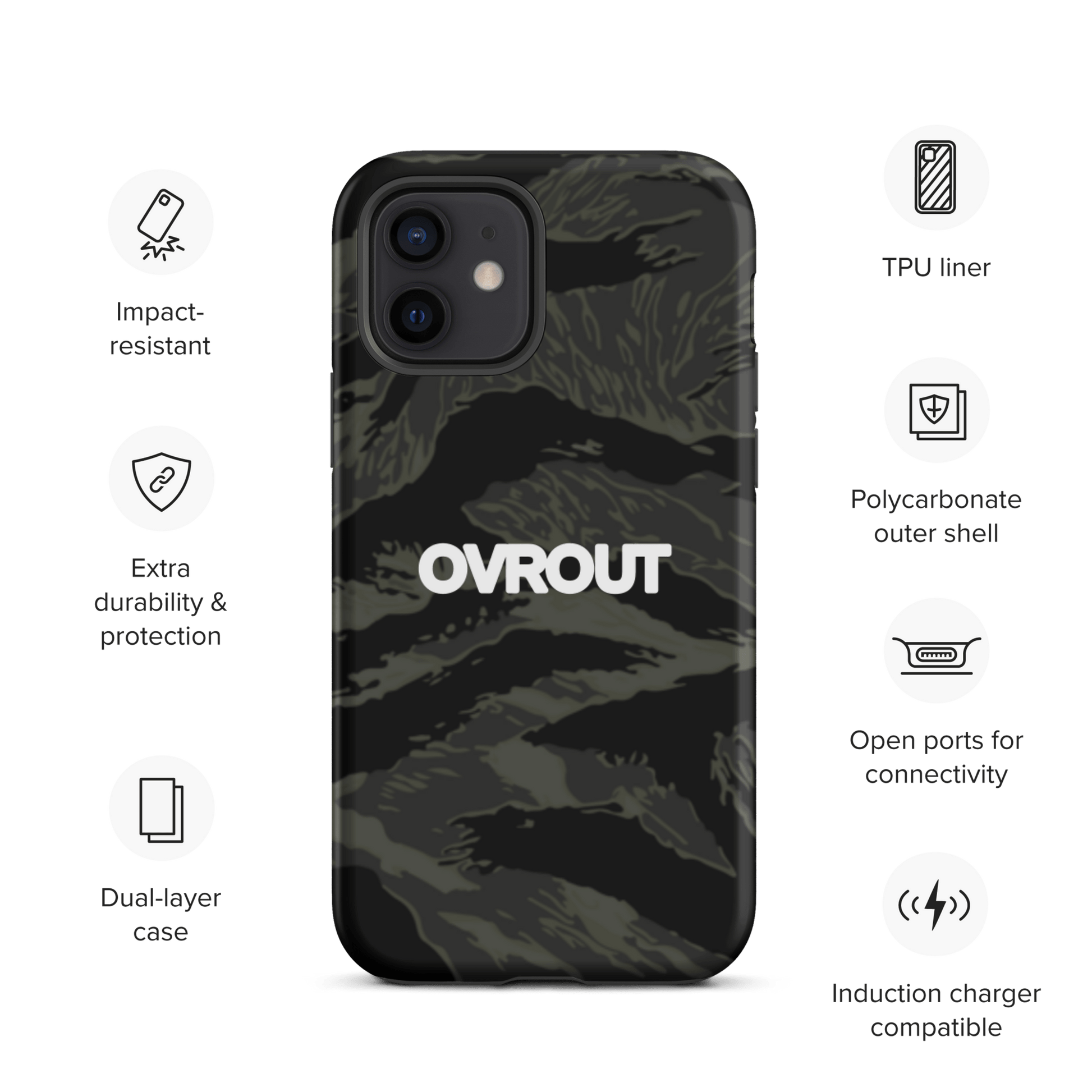 Black Tigerstripe iPhone case - OVR & OUT