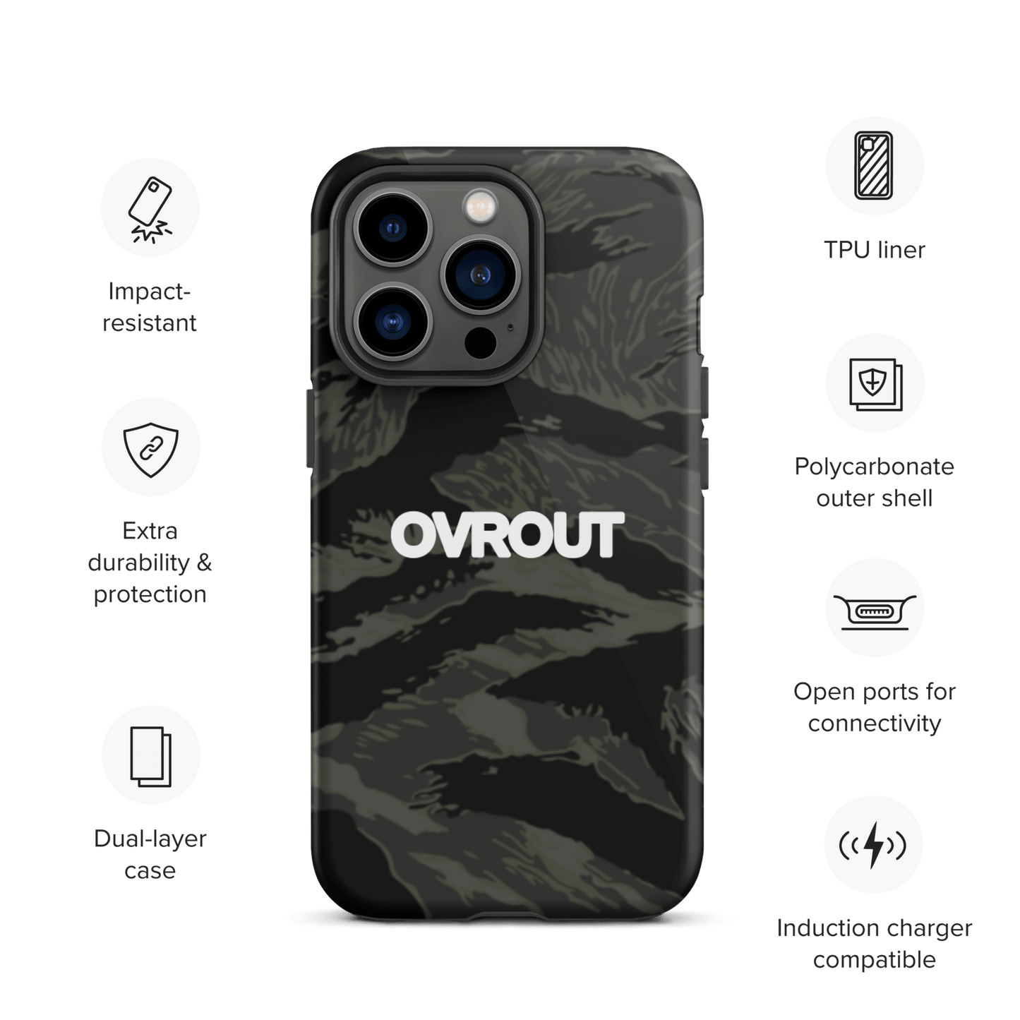 Black Tigerstripe iPhone case - OVR & OUT