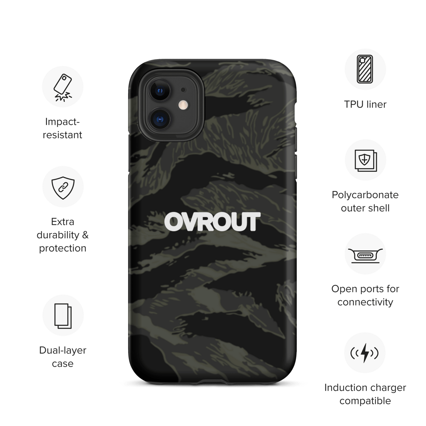 Black Tigerstripe iPhone case - OVR & OUT