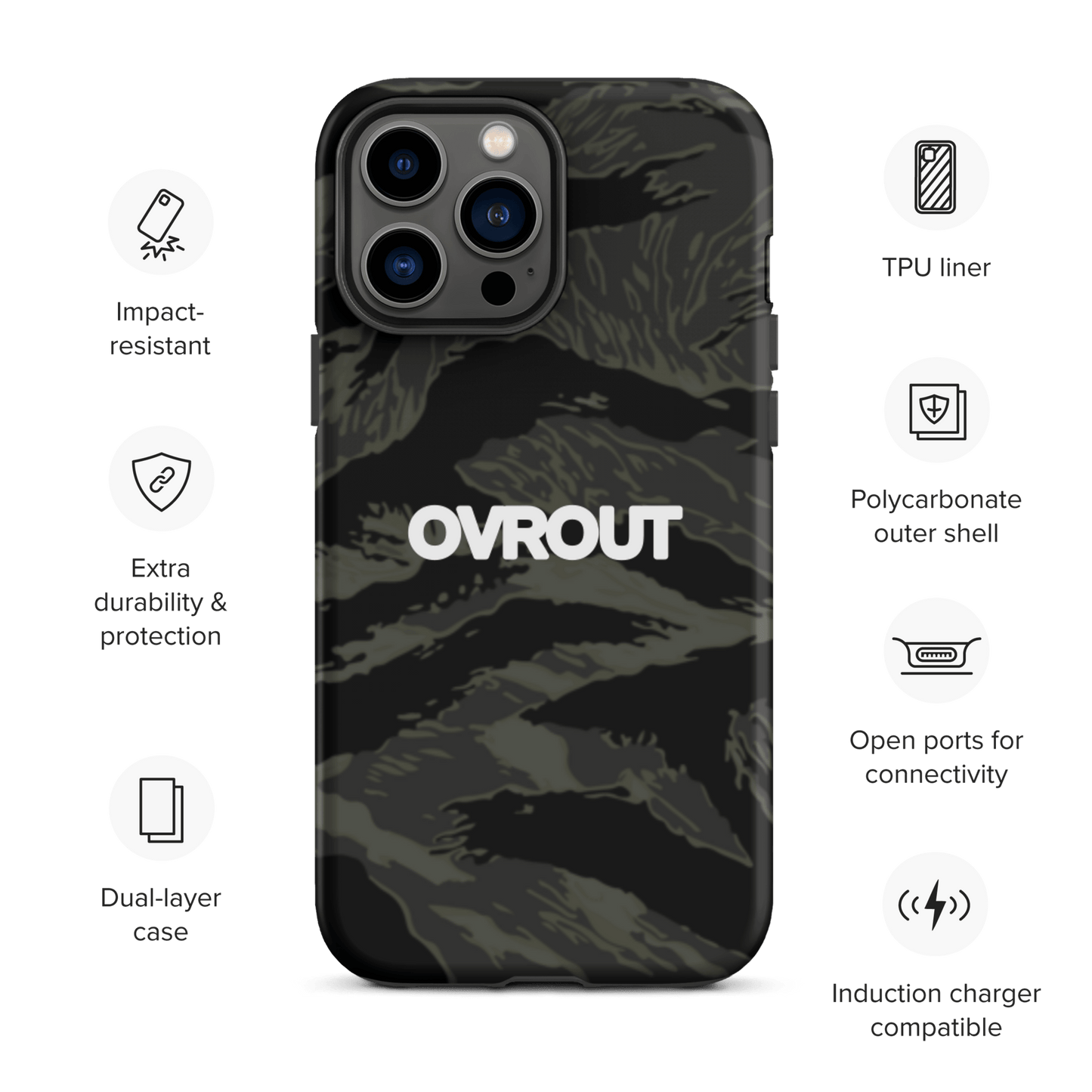 Black Tigerstripe iPhone case - OVR & OUT