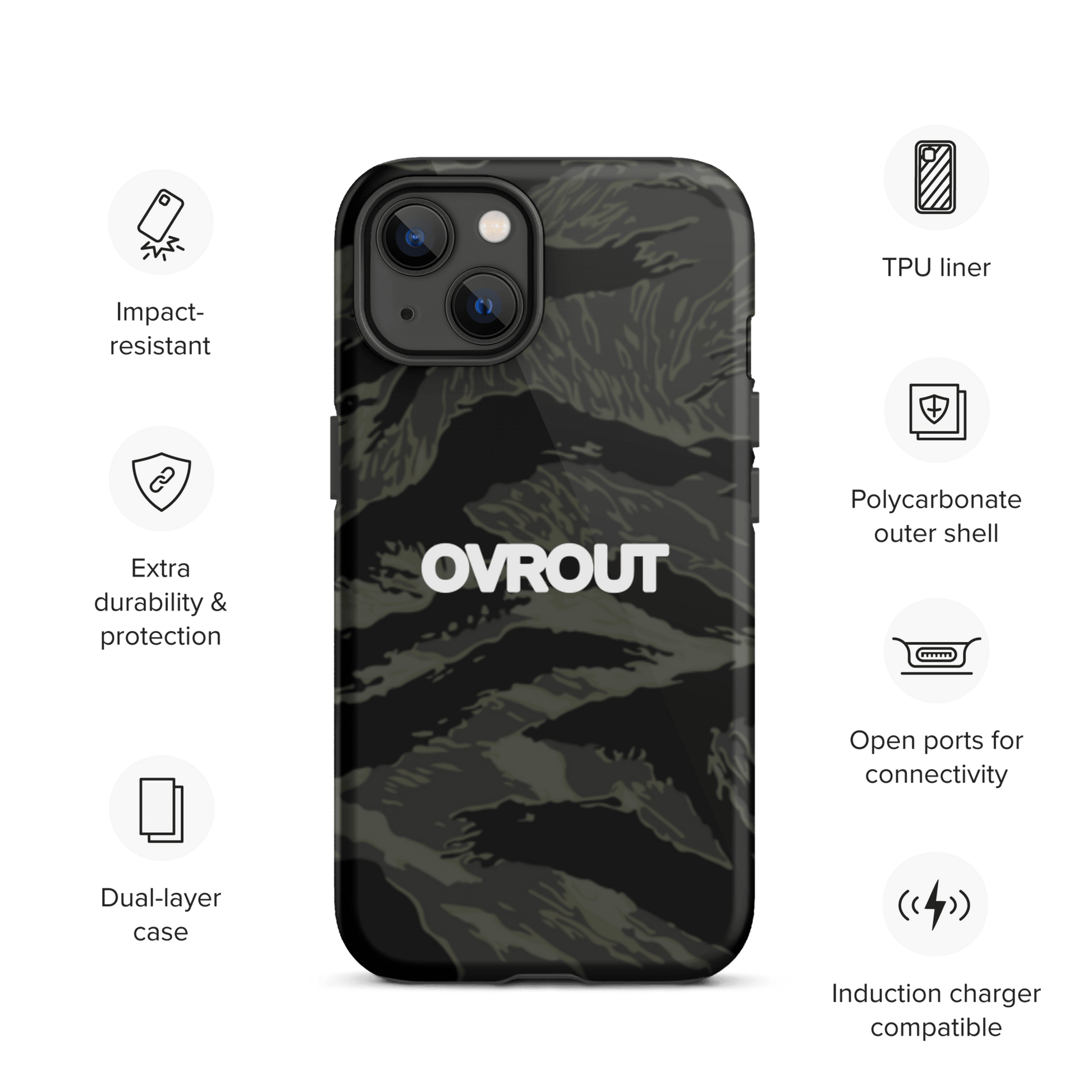 Black Tigerstripe iPhone case - OVR & OUT