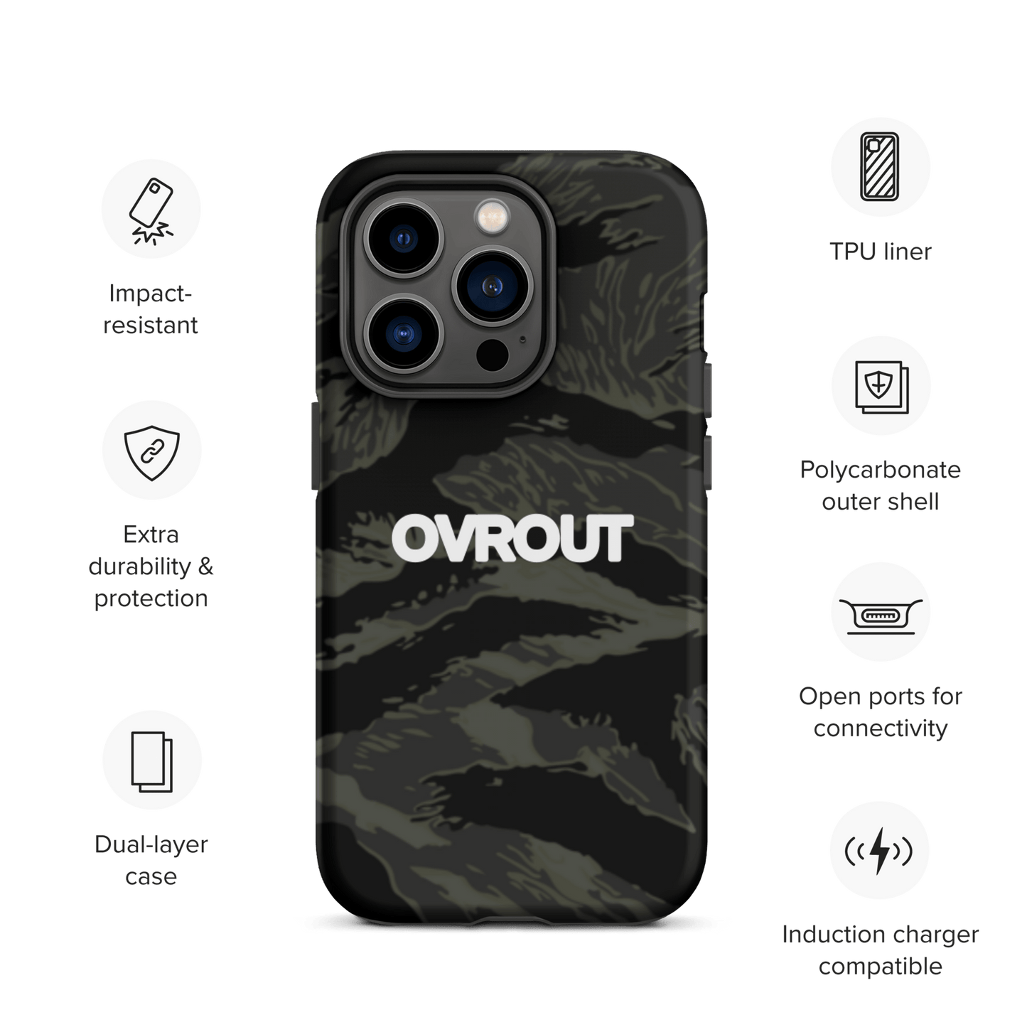 Black Tigerstripe iPhone case - OVR & OUT