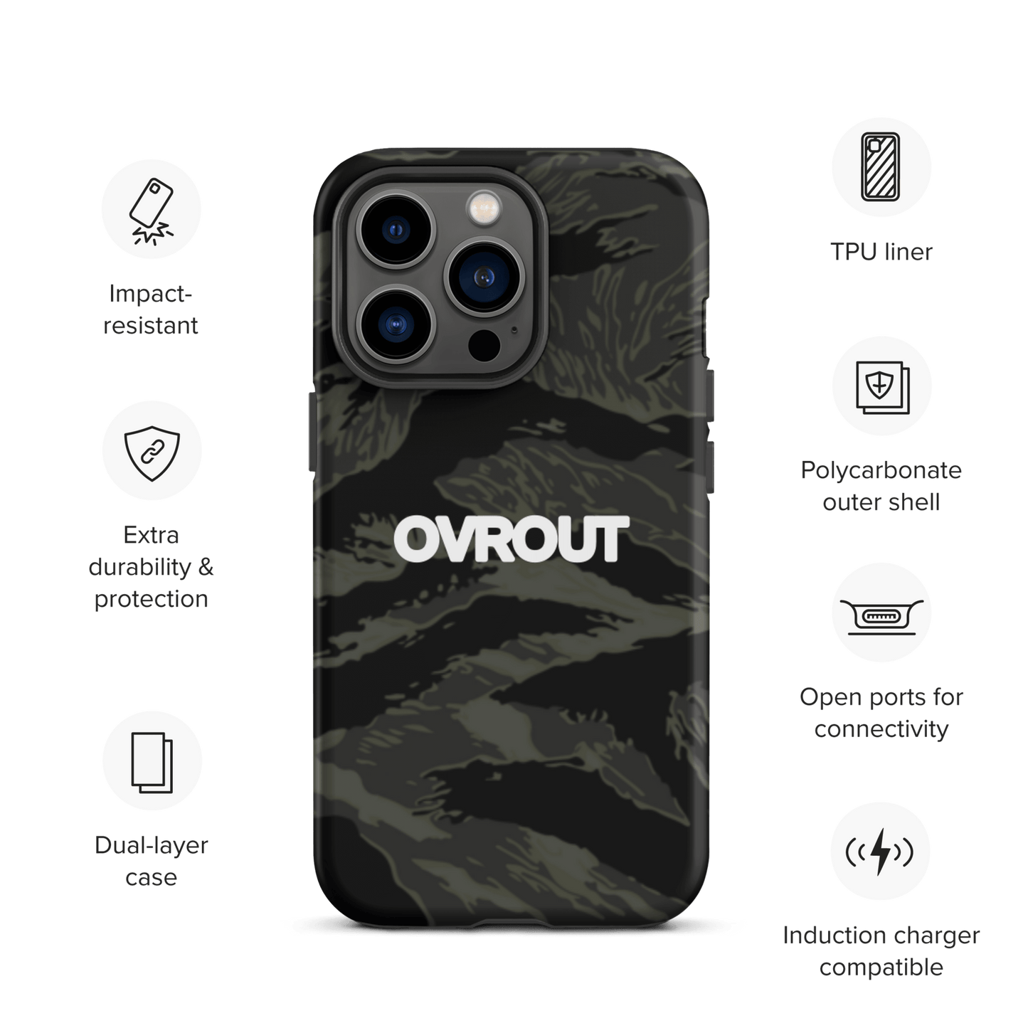 Black Tigerstripe iPhone case - OVR & OUT