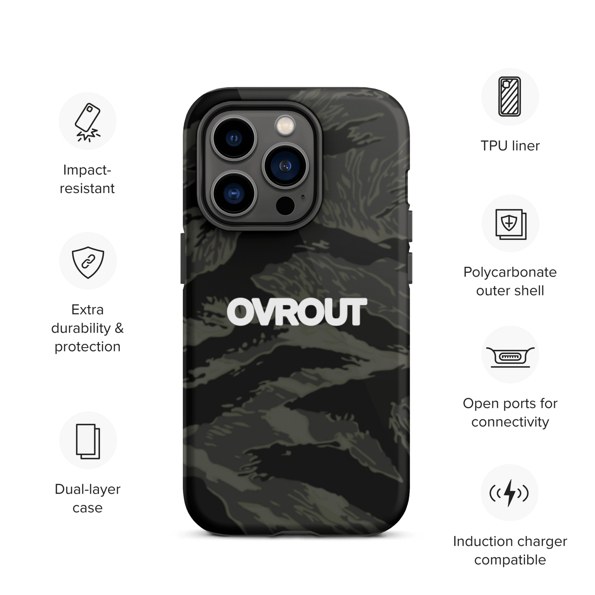 Black Tigerstripe iPhone case - OVR & OUT