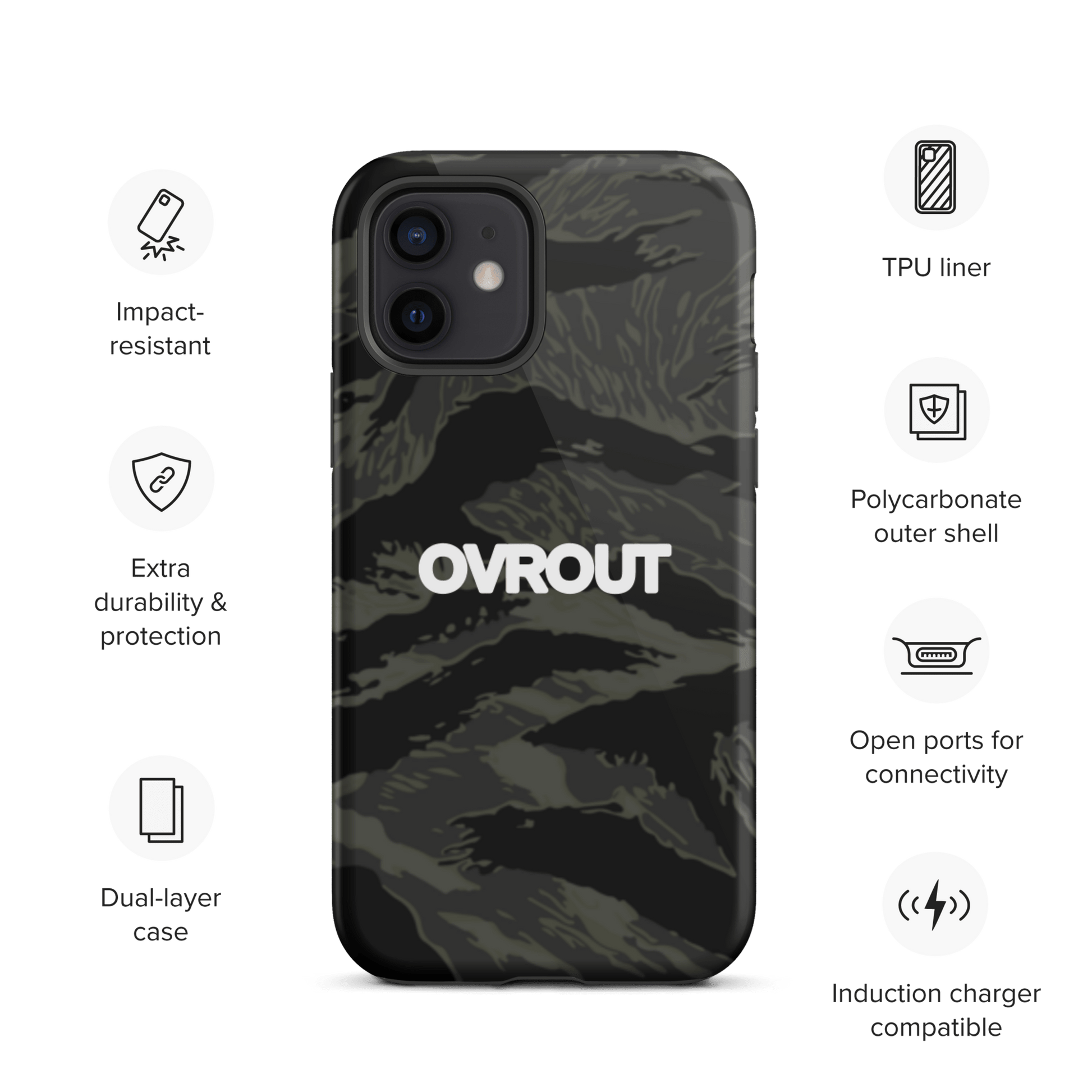 Black Tigerstripe iPhone case - OVR & OUT