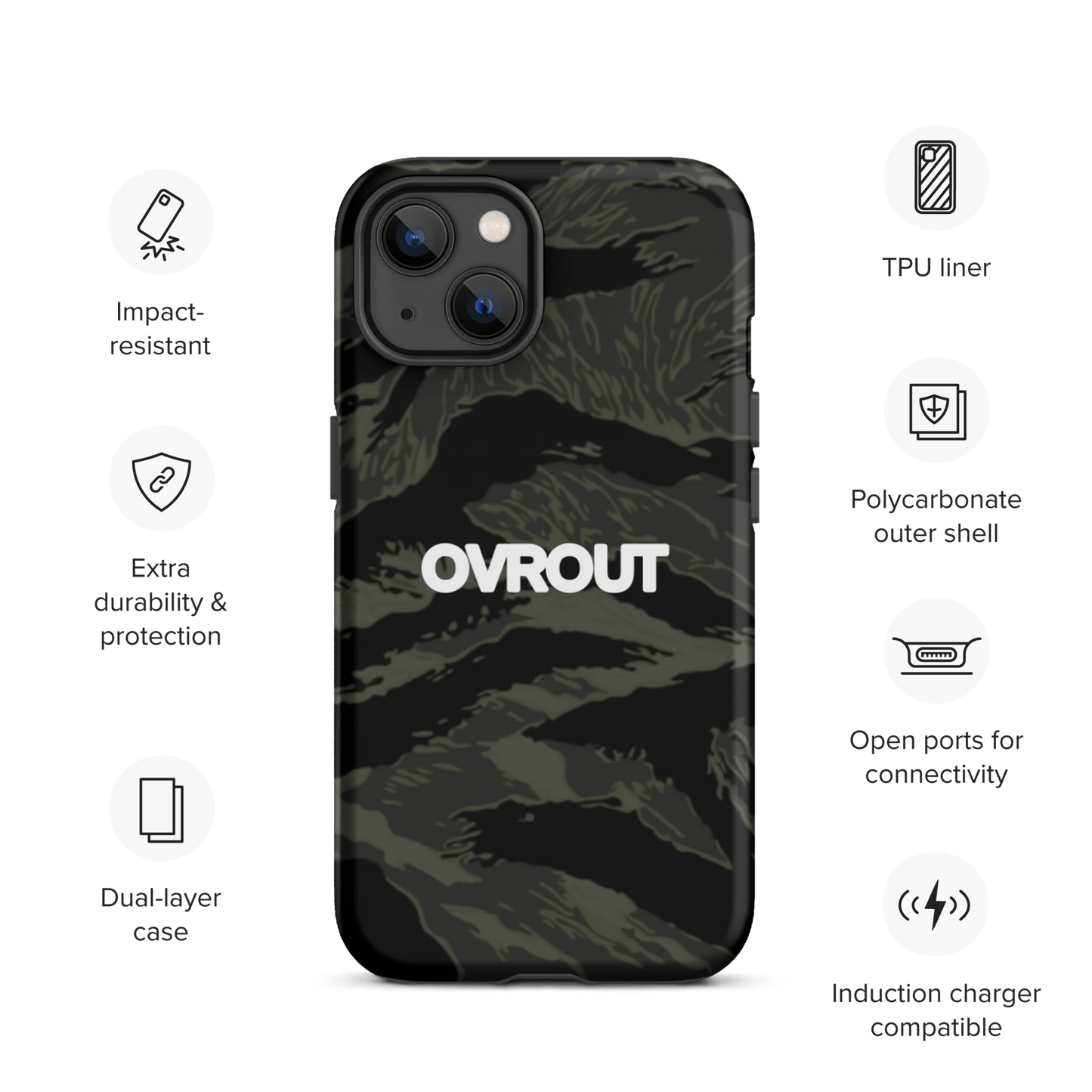 Black Tigerstripe iPhone case - OVR & OUT