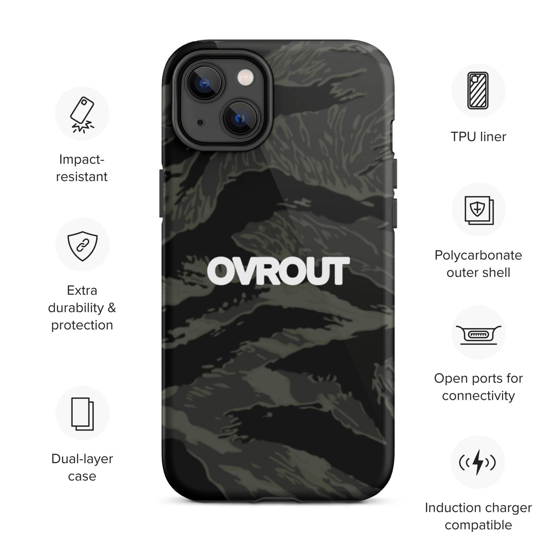 Black Tigerstripe iPhone case - OVR & OUT