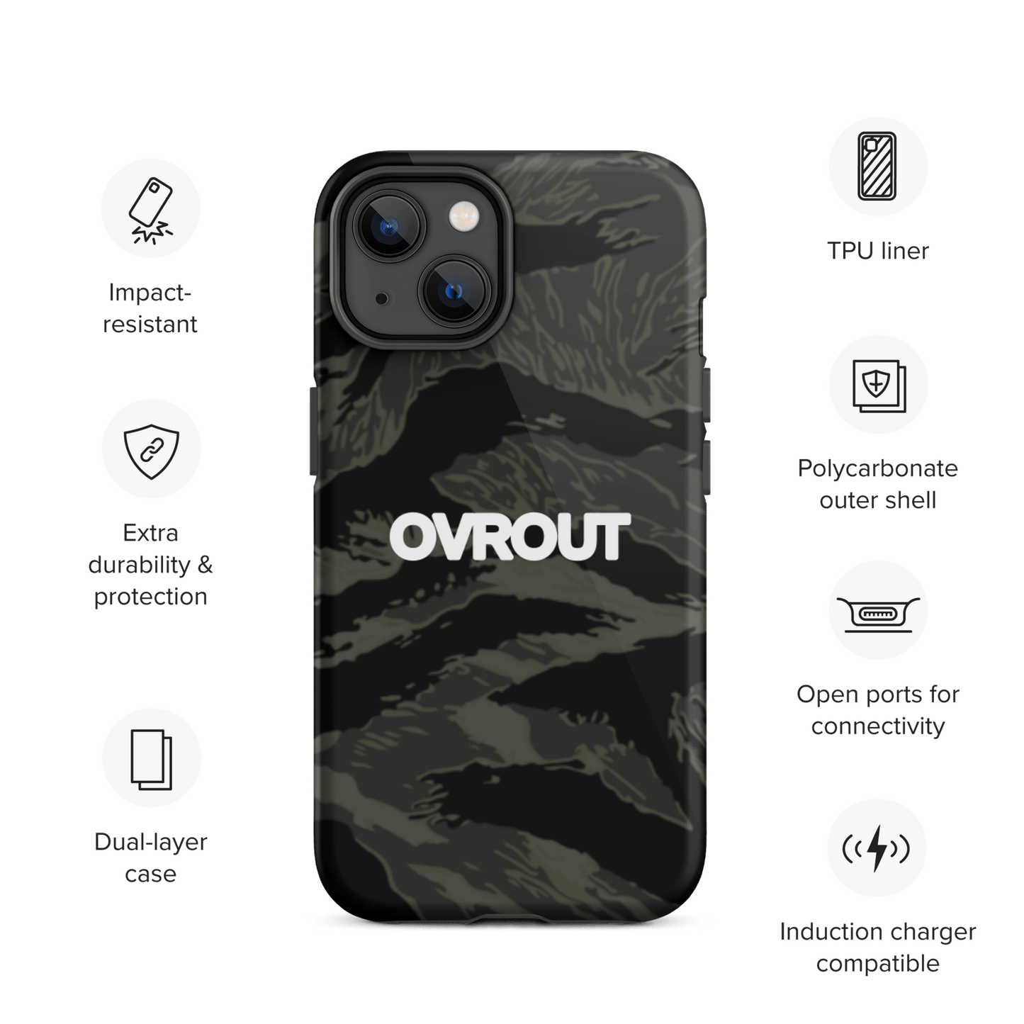 Black Tigerstripe iPhone case - OVR & OUT