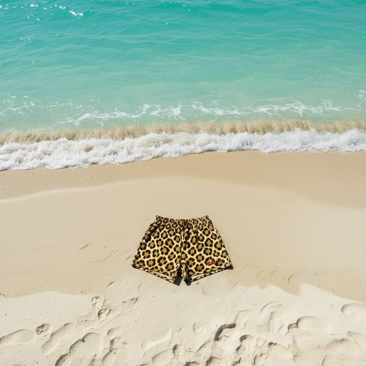 Cheetah Shorties Cropped Overhead Beach
