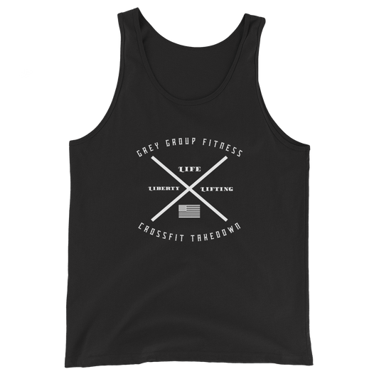 Grey Group Unisex Tank Top - OVR & OUT
