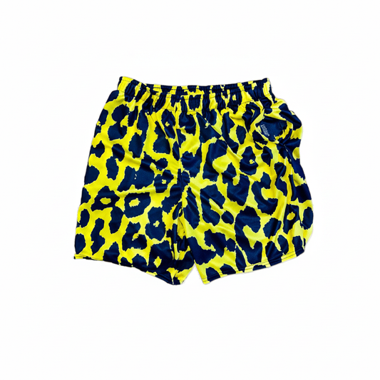 Leopard Mesh Shorts - Black & Yellow
