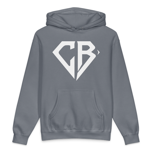 “Camden Brown Get Loud Hoodie in Storm Blue, front view