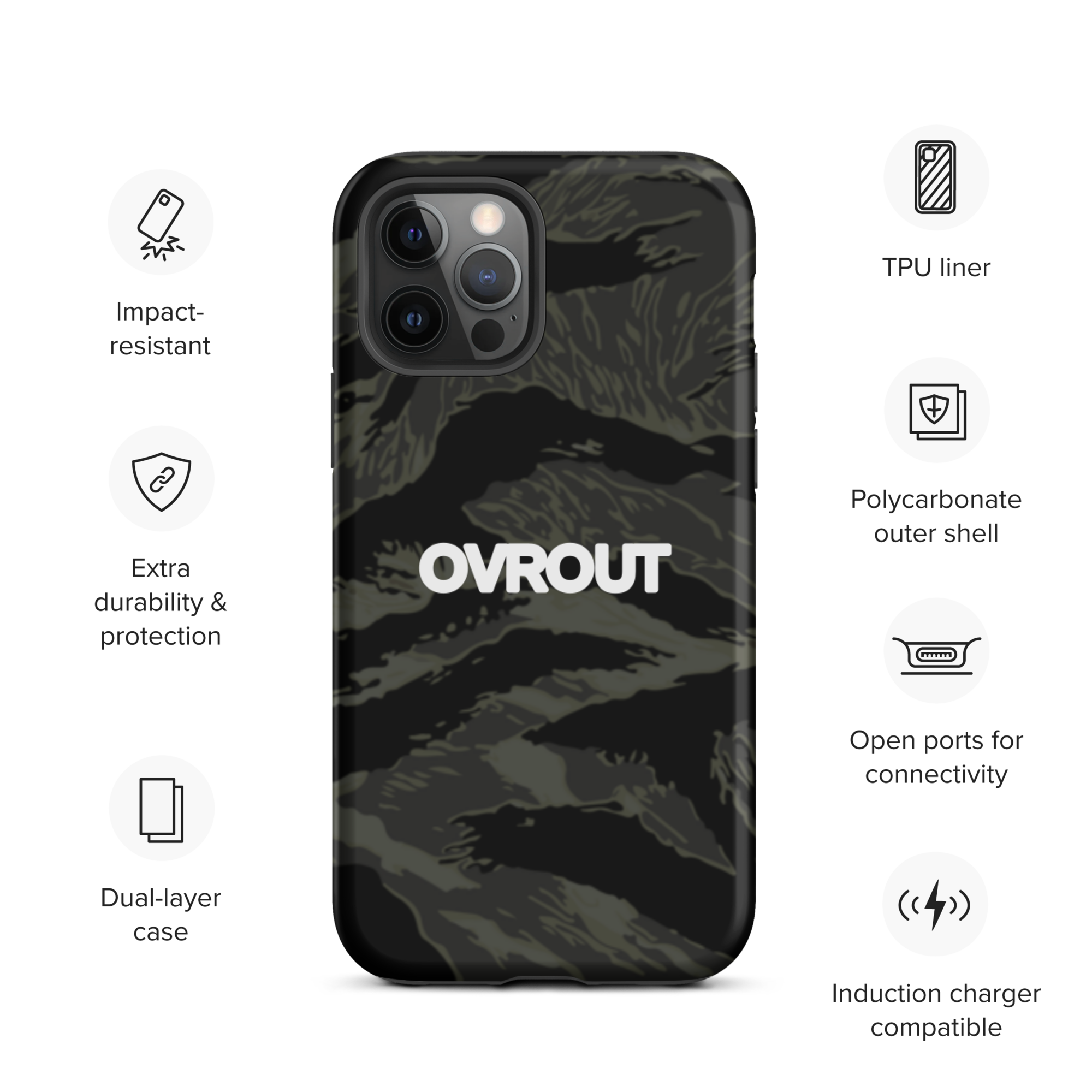 Black Tigerstripe iPhone case - OVR & OUT